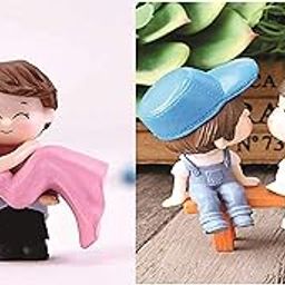Chocozone Kissing Couple Miniatures & Hug Couple Showpiece Combo Valentine Gifts for Boyfriend-image-79