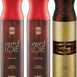 Ajmal Sacred Love & Sacred Love & Wisal Dahab Deodorant Spray - For Men & Women (200 ml, Pack of 3)-picture-45