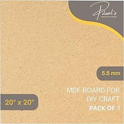 Pilwal's ™ 20"x20" inch MDF Boards - 5.5 mm Thick MDF Smooth Unfinished SQUARE Boards - MDF Sheets Coutouts for craft DIY Art, lippan art, Painting, Decoupage, Resin Art, Pyrography, Laser Cutting.(20"x20" inch,1 Piece)-picture-29