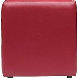 Columbus First Furniture Aspen 30134 Ottoman for Living Room Bedroom Upholstered Foam Cushioned Sitting Frame in Wood Faux Leather Square pouffe Stool-17 Inch Height-1 Unit Maroon-image-3
