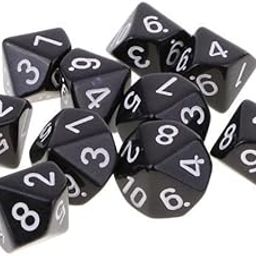 TRENDYNEST® 2x10pcs 10 Sided Dice D10 Polyhedral Dice for Dungeons and Dragons Games Black | Toys & Hobbies | Games | Role Playing Games | Accessories-image-97