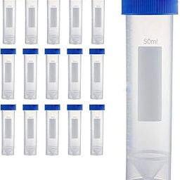 Srutueo Self Standing Centrifuge Tubes 50ML, [50 Pack] Plastic Test Tube with Screw Caps, 50ML Sterile Test Tubes with Lids Reusable-image-74