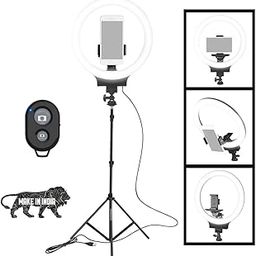 Osaka® 10" Professional LED Ring Light with Tripod Stand for Mobile Phones & Camera, 3 Color Temperature Mode Dimmable Lighting for Photo Shoot YouTube Video Shooting with Bluetooth for Andoid/iOS-28