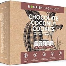 Nourish Organics Chocolate Coconut Cookies 120gm | Cocoa & Coconut | Cranberries (Single Pack) | Rich in Fibre | No Wheat | No Refined Sugar | Clean Label-image-2
