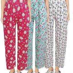 Women's Combo Pack 3 Cotton Printed Pyjama/Track Pant Lower (Multicolour)-image-2
