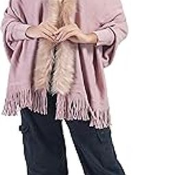 Women Woolen V-Neck Full Sleeve Fur Neck Shrug Sc 28 (1Q-083X-3R0O__free size)-image-72