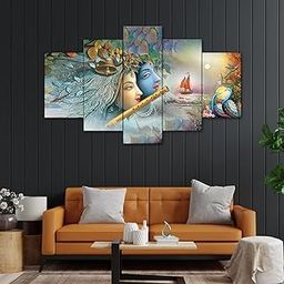 perpetual Paintings for Wall Decoration - Set of 5,3d Scenery Wall Painting for Living Room Large Size with Frames for Wall Decor and Home Decoration, Hotel, Office (75 CM X 43 CM) KM-image-1