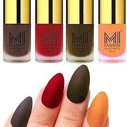 MI FASHION Velvet Matte Nail Polish Combo Pack Trendy And Stylish Colours 9.9ml Coffee, Tomato Red, Olive Brown, Saffron Orange (Pack Of-4)-image-53