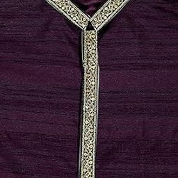 Pulse Weaves Premium Menswear Unstitched Ethnic Kurta Fabric - Poly Raw Silk, Santun Silk & Fabulous Embellishment Lace, 3 Meters, 44-Inch Width, Up to 5XL-image-25