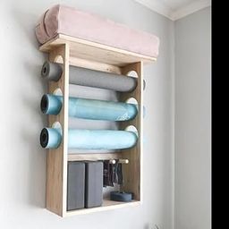 Peelorange Wall-Mounted Yoga Mat Organizer | Space-Saving Workout Storage Rack for Yoga Mats, Exercise Gear | Compact & Stylish Beige Design-image-68
