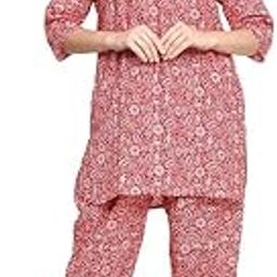 Cotton Printed Co-Ord Set for Women - Nightwear Pajama Set with Pockets | Soft & Breathable Two-Piece Outfit for Sleep & Lounge-image-47