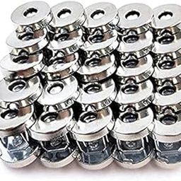 Nimida™ Magnetic Button Snaps Clasps Fasteners Closure 18 mm - 50 Sets Nickel/Silver - for Sewing, Clutch, Purses, Tote, Handbags, Clothes, Leather-19
