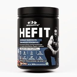 GROWFITZ HEFIT Plant Protein for Men | With Almond, Walnut, Ragi, Milets Ashwagandha, 50 Organic Herbs, (400G, Coffee Berry)-image-25