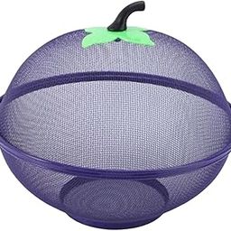Metal Wire Fruit Basket Snack Bread Bowl Dessert Rack for Banana Vegetables Violet-image-58