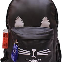 Cute Cat Ear Backpack – Black Fashion School & Travel Bag with Meow Print-5