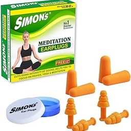 Simon’s Meditation Earplugs – Combo Pack with Silicone reusable, washable Earplugs and Soft Foam disposable earplugs for meditation and sleep, blocks noise and surround sound, Reusable and disposable Earbuds used by Adult and Kids – Pack of 4 Pairs-49