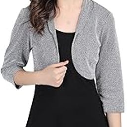 Women's Short Lycra Shrug with Collar Neckline-picture-55