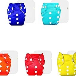 Dumbledo Lite Cloth Diaper with Cotton Insert (Pack of 5) | Hypoallergenic | Leakproof | Quick Dry | Everyday Diapering Essential | 3 Months – 2 Years | Unisex Baby-image-96
