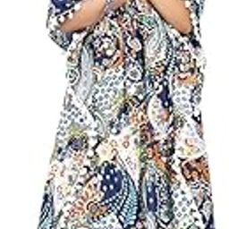 MODI FACTORY Jaipur Export 100% Pure Cotton Block Printed Kaftan with Decorative POM POM.. (Multi 18, Cotton)-0