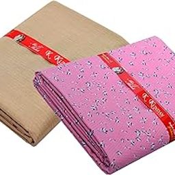 Kundan Sulz Gwalior Men's Unstitched Pure Cotton Printed Shirt & Trouser Fabric Combo Set (Beige & Light Pink; 1.30 & 1.60 Meters)-image-45