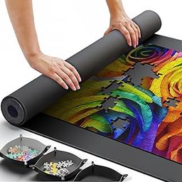 Puzzle Mat Jigsaw Puzzle Mat, Puzzle Mat Roll Up 51”x31”, Portable Large Puzzle Mat Organizer Up to 2000 Pcs, No Creases to Your Finished and Unfinished Puzzles, Rubber Puzzle Mats for Puzzles-22