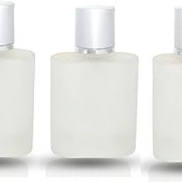 Hunky Dory 3pcs 30ml Superior Qaulity Frosted Empty Refillable Glass Bottle with Screw (Easy) Spray Pump and Cap for For DIY Perfume, Essential Oils, Blends, Rose Water, Costemic Use-12