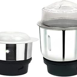 Stainless Steel Heavy Quality Chutney Jar for Precision Grinding 400 plus 600 ml Suitable for All mixer Grinder Efficient Blade with Sharp Cutting Edge (Pack Of 2)-25