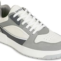 Leap7x LAPON-1E Men's Casual Lacing Sneakers, Beige, Black & Light Grey | Suitable For Walking Travel, College, Office | Comfortable Lace-Up Casual Shoes | Lightweight Stylish Fashion Footwear-image-14