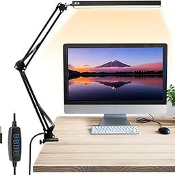 ELEPHANTBOAT® LED Desk Lamp 3-Color Dimmable USB Reading Light with Flexible Arm, Adjustable Eye-Caring Desk Light with Clamp for Home, Office, Study, Crafting (Black)-16