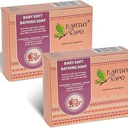 Earthy Sapo Handmade Baby Soft Bathing Soap (Coconut, Almond & Oat Milk, Kokum Butter) 100g, Pack of 2 | Natural, Gentle Bath Soap for Babies Sensitive Skin-image-11