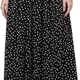 Women's Long Skirt Print | Elastic Waistband & Drawstring | 36 Inches Length-image-1