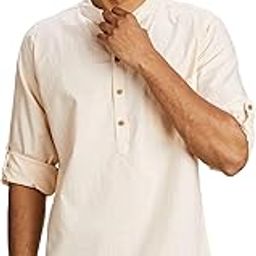 Men's Cotton Solid Short Kurta (Regular Fit)-image-28