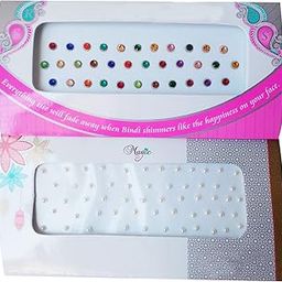 Multi Color Fancy Bindis for Women with Shiny Glitter and Faux Pearl-image-54