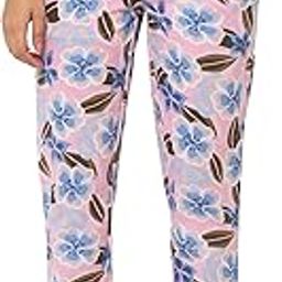 Women's Pink Floral Printed Cotton Mid Rise Regular Fit Lounge Pants/Pyjama Pants-picture-18
