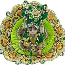 Ecommall Laddu Gopal Dress Size 2 No for Janmashtami & Rakhi Combo Set with Bansuri Mala Pagdi l Kanha Ji Thakur Ji Heavy Fancy Poshak for Diwali Dress (FRFCY02)-image-47