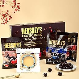 Hyperfoods® Bhaiya Bhabhi Rakhi Set With Chocolate Evil Eye Rakhi For Brother Chocolates Gift Pack Rakhi With Chocolates Exotic Dark Chocolates Pack Of 3 Bhaiya Bhabhi Evil Eye Rakhi Set-image-54