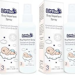 Littloo Bug Repellent Spray Enriched with Natural Citronella Oil & Lemon Grass Oil for Long Lasting Indoor Outdoor Protection from Insects & Mosquitoes For Kids No Harmful Chemicals -100 ML-Pack of 2-image-1