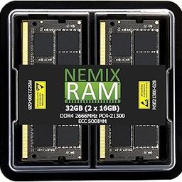 NEMIX RAM 32GB (2X16GB) DDR4 2666MHZ PC4-21300 2Rx8 1.2V CL19 260-PIN ECC Unbuffered SODIMM NAS Memory KIT Compatible with Synology DiskStation DS723+-19