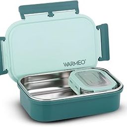 WARMEO Aroma Insulated Stainless Steel Airtight Leak-Proof Lunch Box with Clip Lock Lid,Light Weight, Easy to Clean, Perfect for Office, School, Picnic & Travelling, Combo(800ml+150 ml), Green-image-80