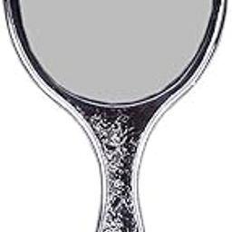 GLAN Big Size Mirror for Women Hand Mirror for Makeup/Vanity Travel Designer Make Up Mirror (Silver)-50
