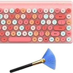 BlueFinger Wireless Keyboard Mouse Mini 2.4G Wireless Round Pink Cute Candy Colors Keyboard and Optical Mouse Set Home Office Use Compatible with Notebook,Desktop,Mac,Win XP/7/8/10 (Mini, Pink)-5