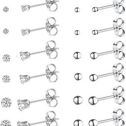 20g Tiny Round Clear Cubic Zirconia Ball CZ Cartilage Stud Earrings For Women Mens Girls Stainless Steel Small Mini Tragus Studs Hypoallergenic Huggie Piercing Jewelry Sets Gifts 2mm 3mm 4mm, Metal,-image-1