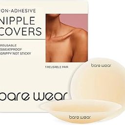 Non-Adhesive Nipple Covers – Grippy, Not Sticky! (8 CM) Reusable Nipple Pasties for Women Beige-image-17