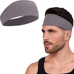 Unisex Stretchable and Moisture Wicking Head Sweatbands (Light Grey)-image-44