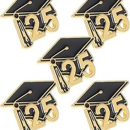 36 PCS Graduation Cap Brooch Pins, Zinc Alloy Label Badges Congrats 2025 Souvenir Badge Pin for High College Teacher Student Clothes Bags Backpack Jewelry Decoration (Black Gold-image-49