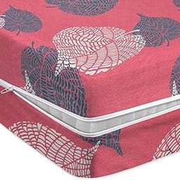 Amazon Brand - Umi Premium Cotton 220TC 72 x 36 x 8 Single Size Super Soft Mattress Cover Protector with Zip/Chain|Provides All Around Protection - 1 pc Multicolor (Pink & Grey, 72 x 36 x 8)-image-88