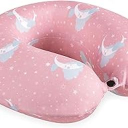 Memory Foam U Shaped Neck Rest Travel Pillow for Support Comes with Soft Velour Fabric for Air Travel, Long Flights, Bus, Train - 12" X 10" X 4", Pink-image-73