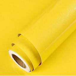 ERATO Glossy Wallpaper Peel & Stick Vinyl Contact Paper Self Adhesive Wallpaper for Kitchen Cabinets Furniture Countertop Removable Waterproof Wallpaper (Yellow Glossy, 1 Feet x 6 Feet)-image-3