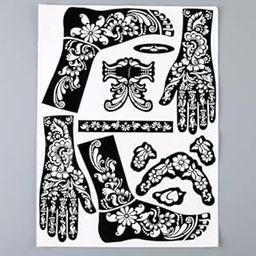 AXXIM Henna Template Hand Body Art Tattoo Stencils Reusable Temporary Tools Diy-image-83