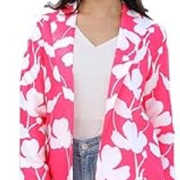 FABCURATE Fun & Light Digital Print Polyester Blazer for Women, Pink, Notched Collar, Full Sleeve, Regular Fit, Versatile Jacket for Everyday Wear & Special Occasions, Easy to Style & Maintain-image-93